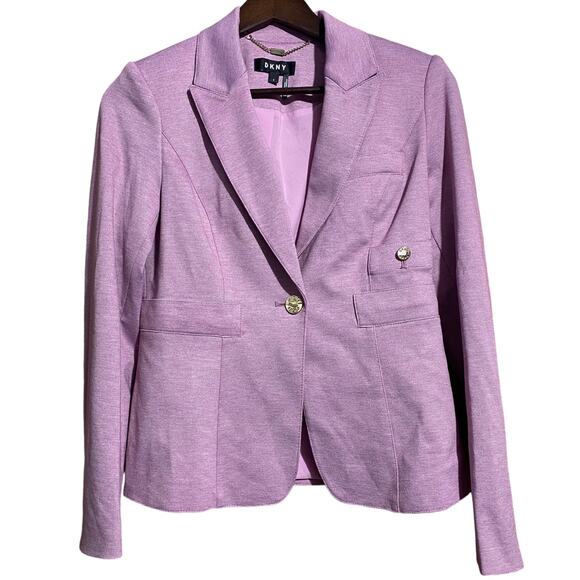DKNY lavendar  single button blazer - women's size 2 - Picture 1 of 8